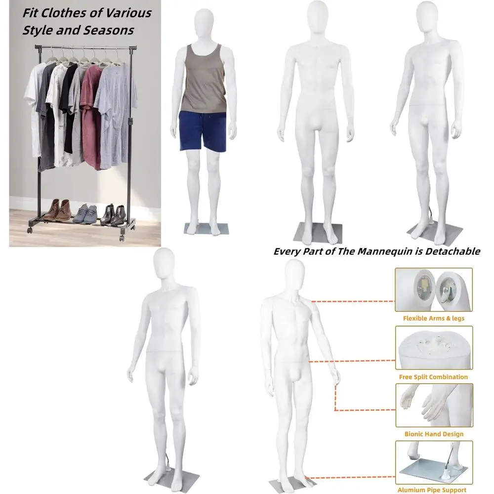 Регулируемый мужской манекен для шитья, высота 73 см, съемная пластиковая подставка с металлическим основанием, белый цвет
Регулируемый мужской манекен для шитья, высота 73 см, съемная пластиковая подставка с металлическим основанием, белый цвет