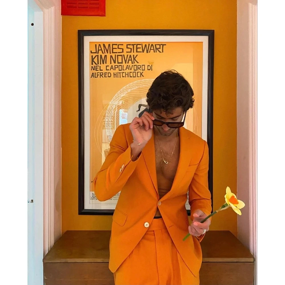 Orange Suits For Men Casual 2 Pieces Jacket Pants Business Single Breasted Boutique Formal Wedding Groom Tuxedo Custom Outfits
Orange Suits For Men Casual 2 Pieces Jacket Pants Business Single Breasted Boutique Formal Wedding Groom Tuxedo Custom Outfits