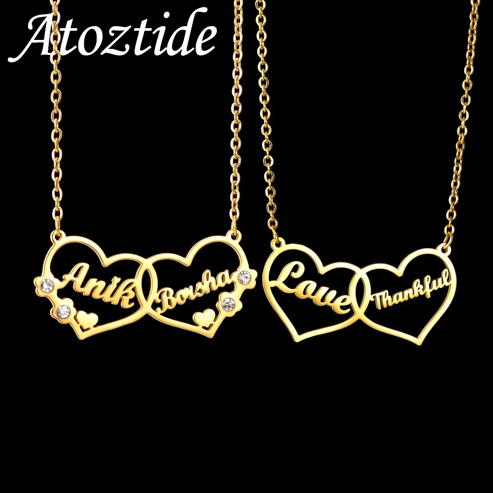 Atoztide Custom 2 Names Necklace for Women Stone Zircon Heart Stainless Steel Jewelry Choker Chain Personalized Birthday Gift
Atoztide Custom 2 Names Necklace for Women Stone Zircon Heart Stainless Steel Jewelry Choker Chain Personalized Birthday Gift