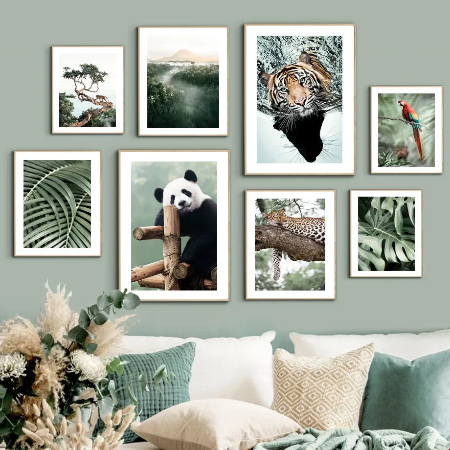Forest Animals Tiger Parrot Monkey Panda Wall Art Canvas Painting Nordic Posters And Prints Wall Pictures For Living Room Decor
Forest Animals Tiger Parrot Monkey Panda Wall Art Canvas Painting Nordic Posters And Prints Wall Pictures For Living Room Decor