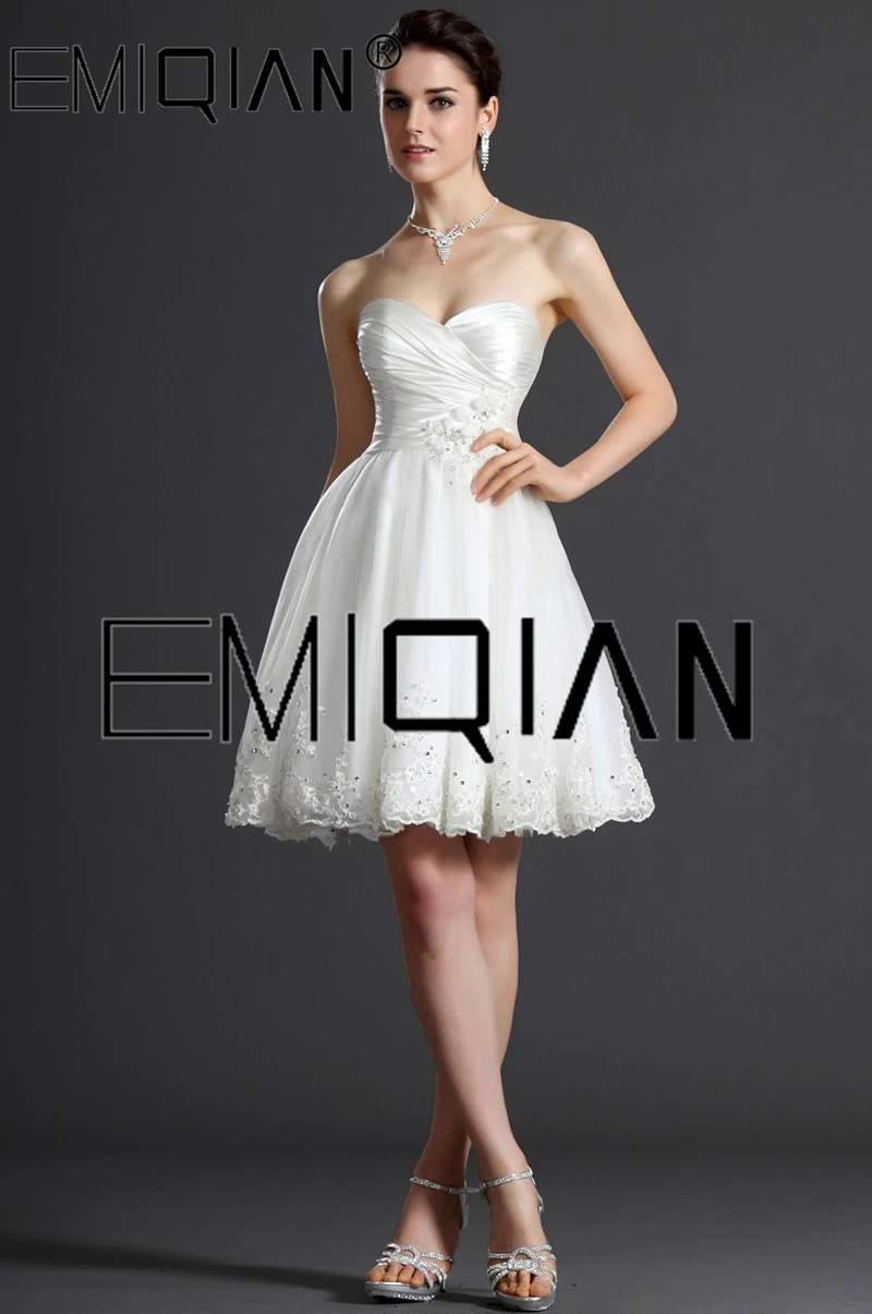 Beach Short Wedding Dresses Sweetheart Lace Bridal Gowns with Appliques Beads Vestido De Novia Robe De Mariee
Beach Short Wedding Dresses Sweetheart Lace Bridal Gowns with Appliques Beads Vestido De Novia Robe De Mariee