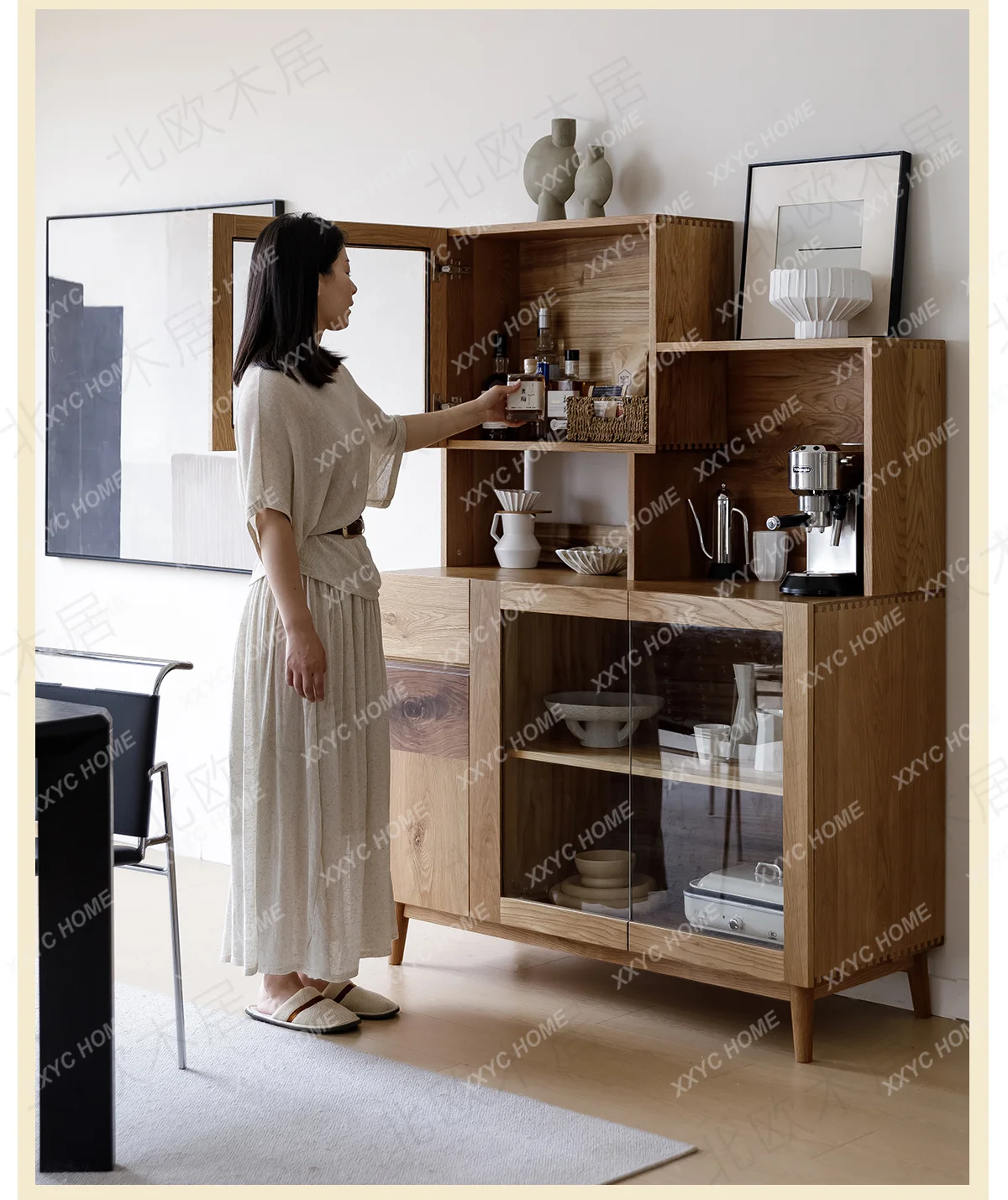 style dining side, solid wood, entrance, restaurant, household tea, wine cabinet, simple and modern
style dining side, solid wood, entrance, restaurant, household tea, wine cabinet, simple and modern