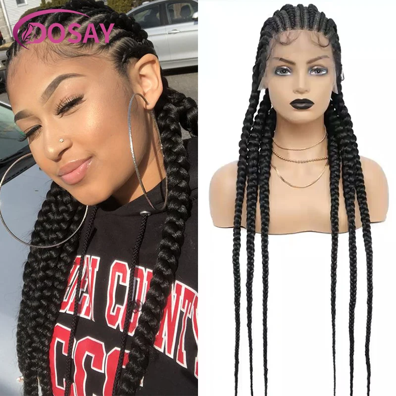 Dosay 36" Synthetic Double Dutch Cornrow Braided Wigs Hair Front Lace Wig Femme Ginger Pink Brown Goddess Braids Box Braiding
Dosay 36" Synthetic Double Dutch Cornrow Braided Wigs Hair Front Lace Wig Femme Ginger Pink Brown Goddess Braids Box Braiding