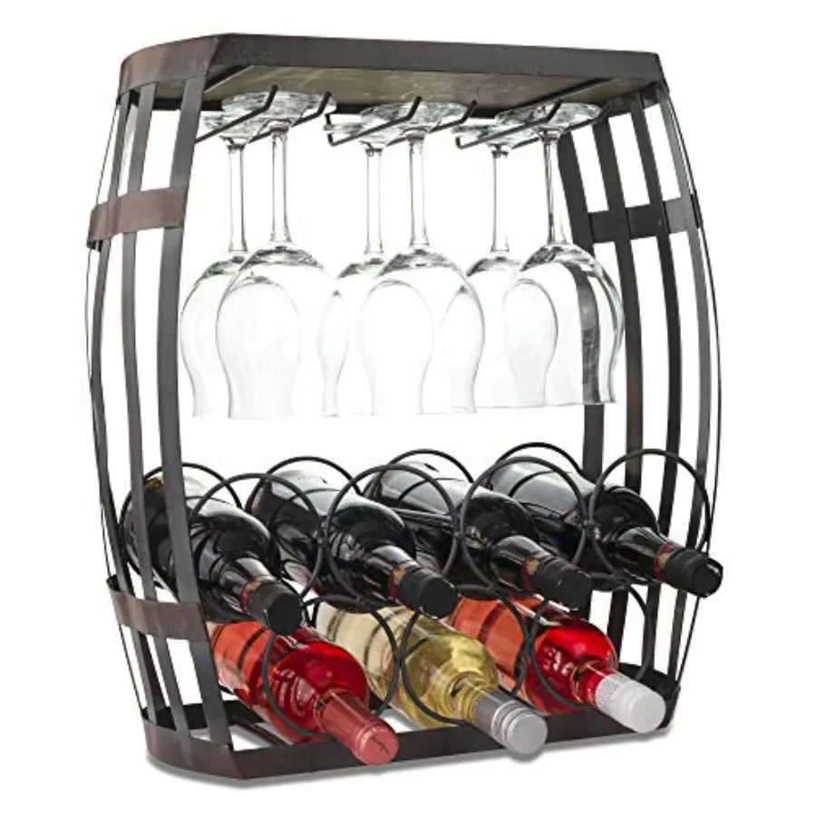 Wine Bottle and Glass Holder Rack Metal and Wood Freestanding Preassembled Countertop Shelf Storage Stand Home Decor for Counte
Wine Bottle and Glass Holder Rack Metal and Wood Freestanding Preassembled Countertop Shelf Storage Stand Home Decor for Counte
