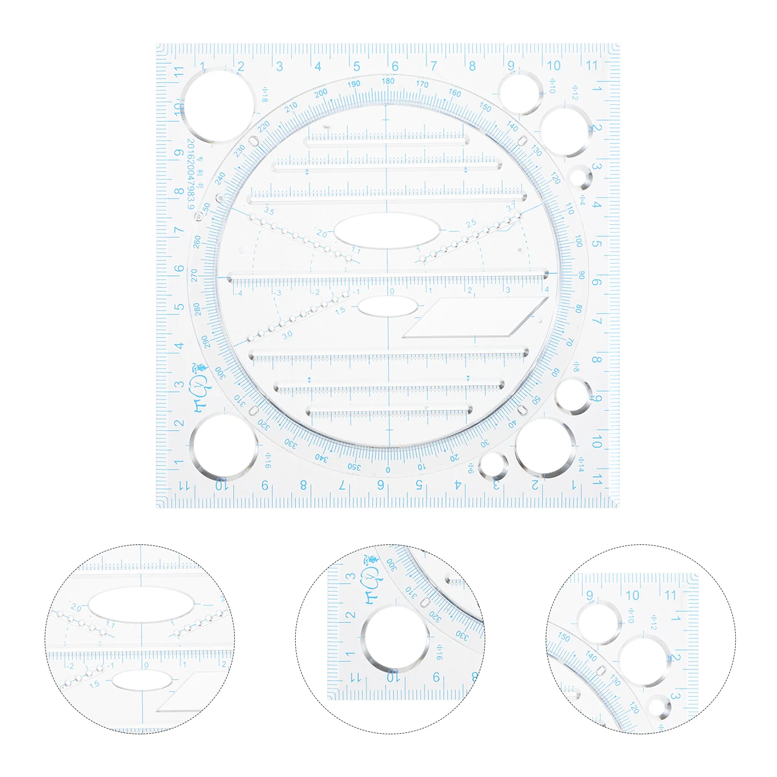 Multifunctional Drawing Ruler Plastic Geometry Tool For School Office Drafting Precision Measuring Template Circle Arc Angle 
Multifunctional Drawing Ruler Plastic Geometry Tool For School Office Drafting Precision Measuring Template Circle Arc Angle