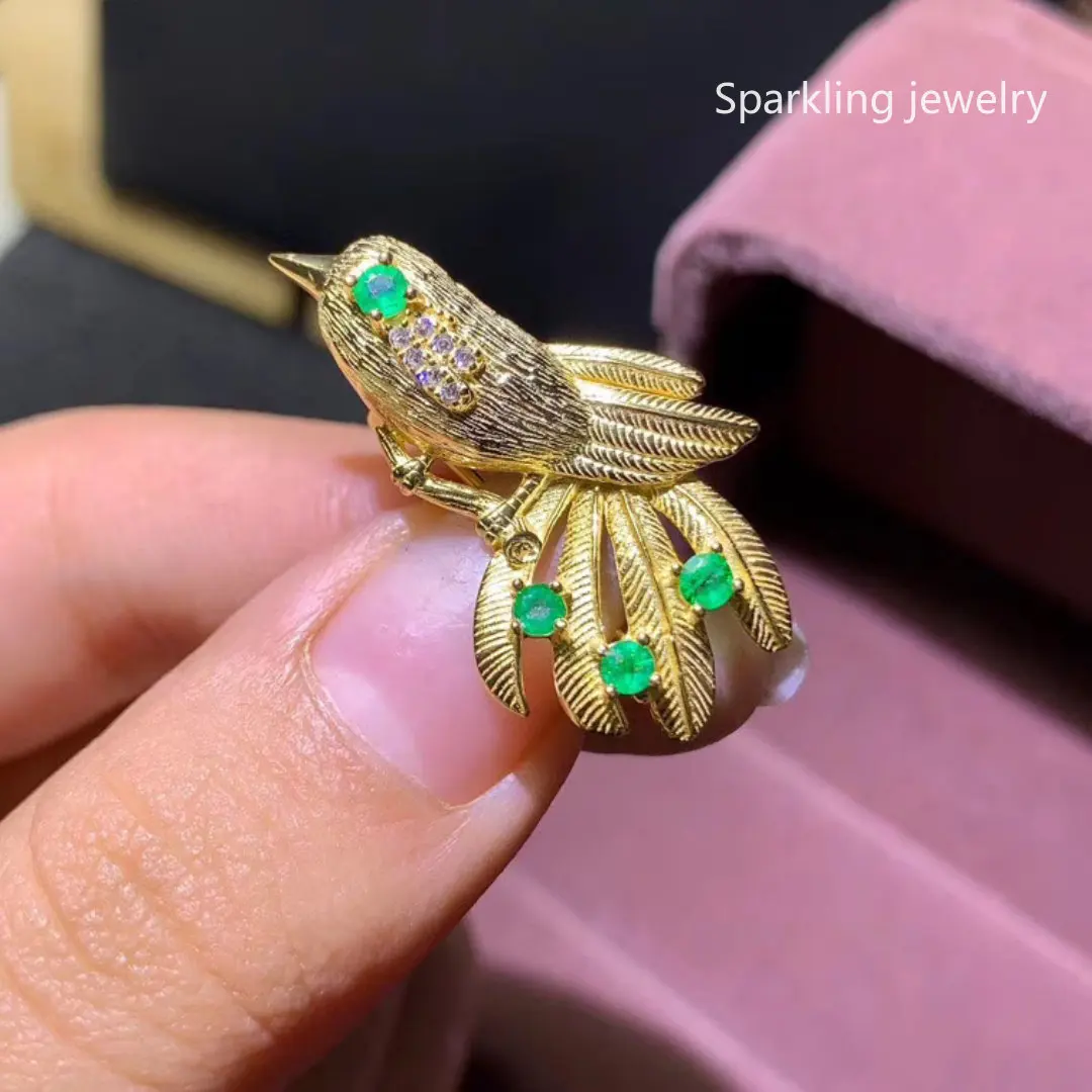 Natural Emerald Ring Green Gem 925 Sterling Silver Noble Brooch Jewelry Gift Luxury Jewelry
Natural Emerald Ring Green Gem 925 Sterling Silver Noble Brooch Jewelry Gift Luxury Jewelry