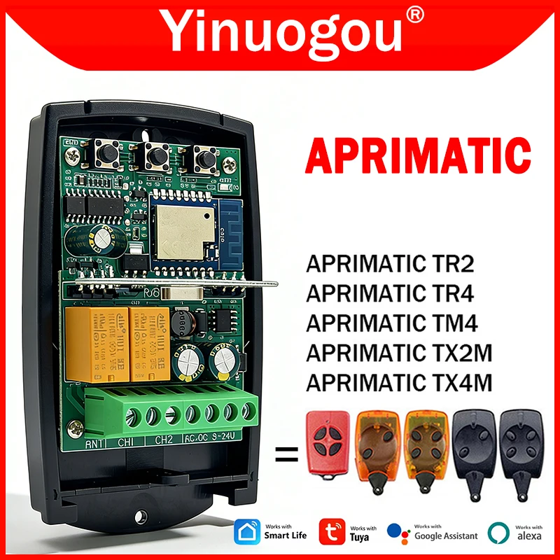 For APRIMATIC TR2 TR4 TX2M TX4M TM4 Tuya Wifi Garage Door Remote Control Receiver 433MHz Smart Switch Module Controller Opener