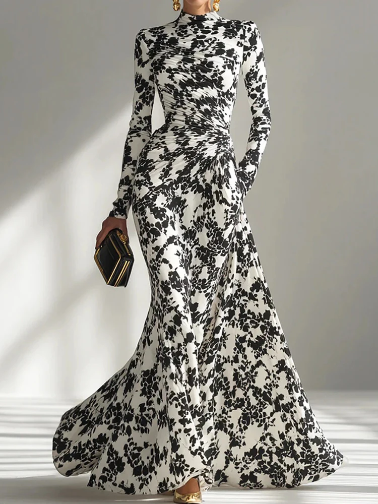 Folds Patchwork Elegant Simple Party Dress, Women Spring Autumn Long Sleeve Chic Maxi Dress, 2026 Printing Holiday Ladies Dress
Folds Patchwork Elegant Simple Party Dress, Women Spring Autumn Long Sleeve Chic Maxi Dress, 2026 Printing Holiday Ladies Dress