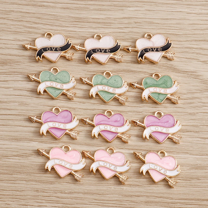 Tusember 10Pcs Sweet Enamel Love Arrow Heart Charms For Earring Bracelet Necklace Pendants Jewelry Making DIY Handmade Findingss
Tusember 10Pcs Sweet Enamel Love Arrow Heart Charms For Earring Bracelet Necklace Pendants Jewelry Making DIY Handmade Findingss