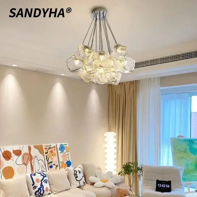 SANDYHA Modern Warm Bedroom Chandelier Simple Glass Ice Cube Led Lamp for Living Dining Room Pendant Lighting Fixture Home Decor
SANDYHA Modern Warm Bedroom Chandelier Simple Glass Ice Cube Led Lamp for Living Dining Room Pendant Lighting Fixture Home Decor