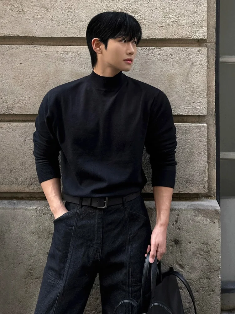 Men's Slim Fit Knitted Sweater f High Collar Long Sve Thermal Base Layer Top Korean Sle Casual Wear Polyester Fiber
Men's Slim Fit Knitted Sweater f High Collar Long Sve Thermal Base Layer Top Korean Sle Casual Wear Polyester Fiber