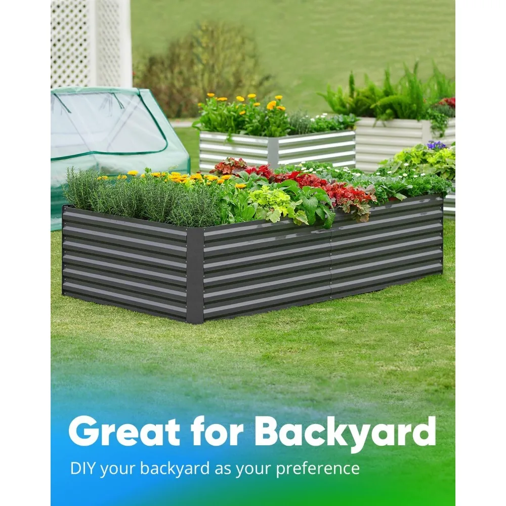 Galvanized Raised Garden Bed 8x4x2 Ft Tall Metal Planter Box for Vegetables Bottomless for Backyard, 2 Tomato Cages Included
Galvanized Raised Garden Bed 8x4x2 Ft Tall Metal Planter Box for Vegetables Bottomless for Backyard, 2 Tomato Cages Included