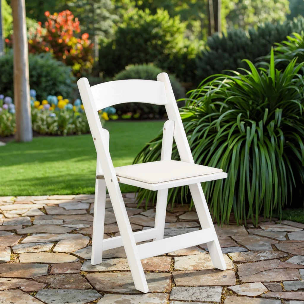Upholstered Folding Chair Space Saving Easy To Carry 4 Piece Per Set Beige Cushion With White Shelf
Upholstered Folding Chair Space Saving Easy To Carry 4 Piece Per Set Beige Cushion With White Shelf