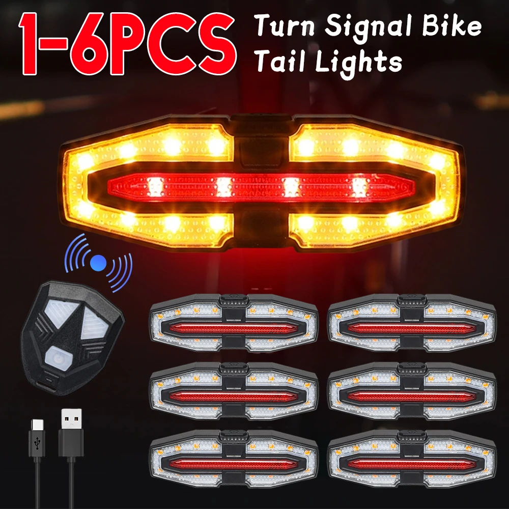 1-6PCS Bicycle Rear Light with Turn Signals Rechargeable Remote Control Bicycle Taillight Warning Rear Light For Safety Cycling
1-6PCS Bicycle Rear Light with Turn Signals Rechargeable Remote Control Bicycle Taillight Warning Rear Light For Safety Cycling
