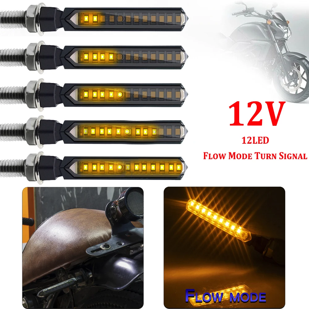 12V Universal 12LED Motorcycle Turn Signal Light Taillight Blade Shape Flow Mode Motorbike Indicators Tail Lamp Moto Accessories
12V Universal 12LED Motorcycle Turn Signal Light Taillight Blade Shape Flow Mode Motorbike Indicators Tail Lamp Moto Accessories