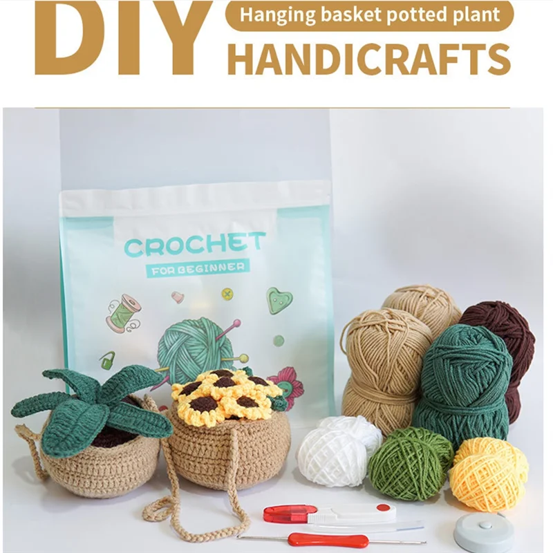 Adult Learning Crochet Kit Potted Plant Decorative Crochet Kit Hanging Potted Plant Crochet 4Piece
Adult Learning Crochet Kit Potted Plant Decorative Crochet Kit Hanging Potted Plant Crochet 4Piece