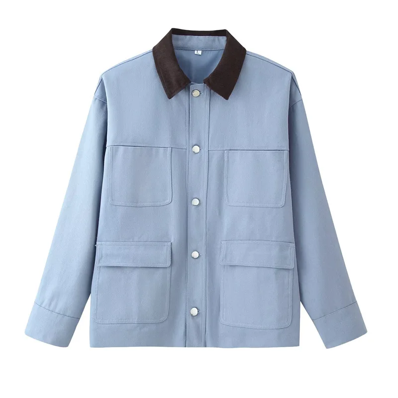 Withered European And American Style Pocket Decoration Patchwork Collar Jacket Jacket Top Women's Jacket Woman Clothes Tops
Withered European And American Style Pocket Decoration Patchwork Collar Jacket Jacket Top Women's Jacket Woman Clothes Tops