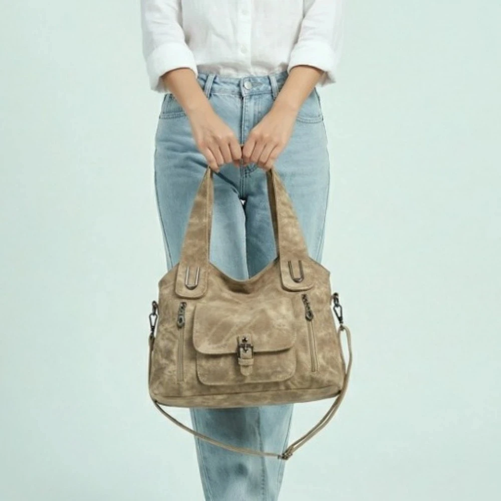 Tie-dye Handbag Retro Tote Bag Multi-pockets Texture Leather Contrast Color Shoulder Bag Magnetic Button Anti-splash Water
Tie-dye Handbag Retro Tote Bag Multi-pockets Texture Leather Contrast Color Shoulder Bag Magnetic Button Anti-splash Water