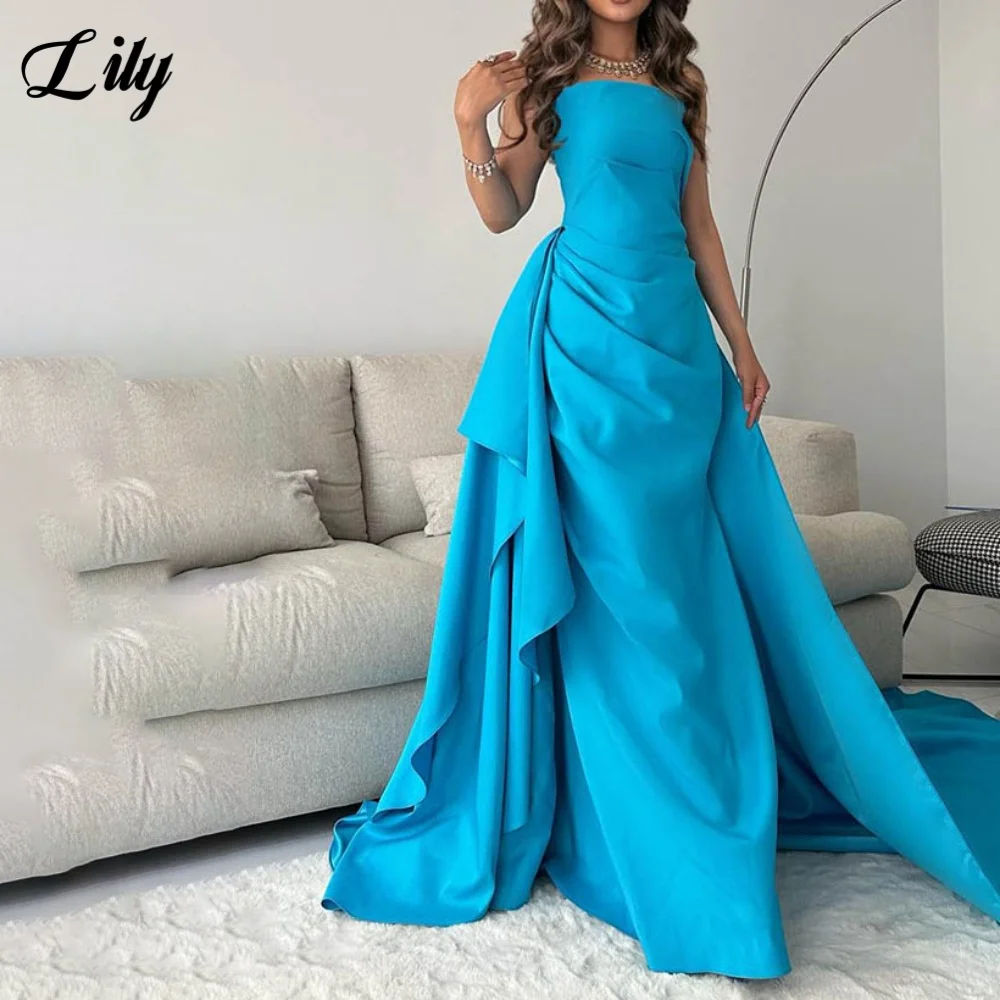 NFYN Blue Elegant Prom Dresses Strapless Backless Prom Gown Satin Ruffles Party Mermaid Evening Dresses for Woman Customized
NFYN Blue Elegant Prom Dresses Strapless Backless Prom Gown Satin Ruffles Party Mermaid Evening Dresses for Woman Customized