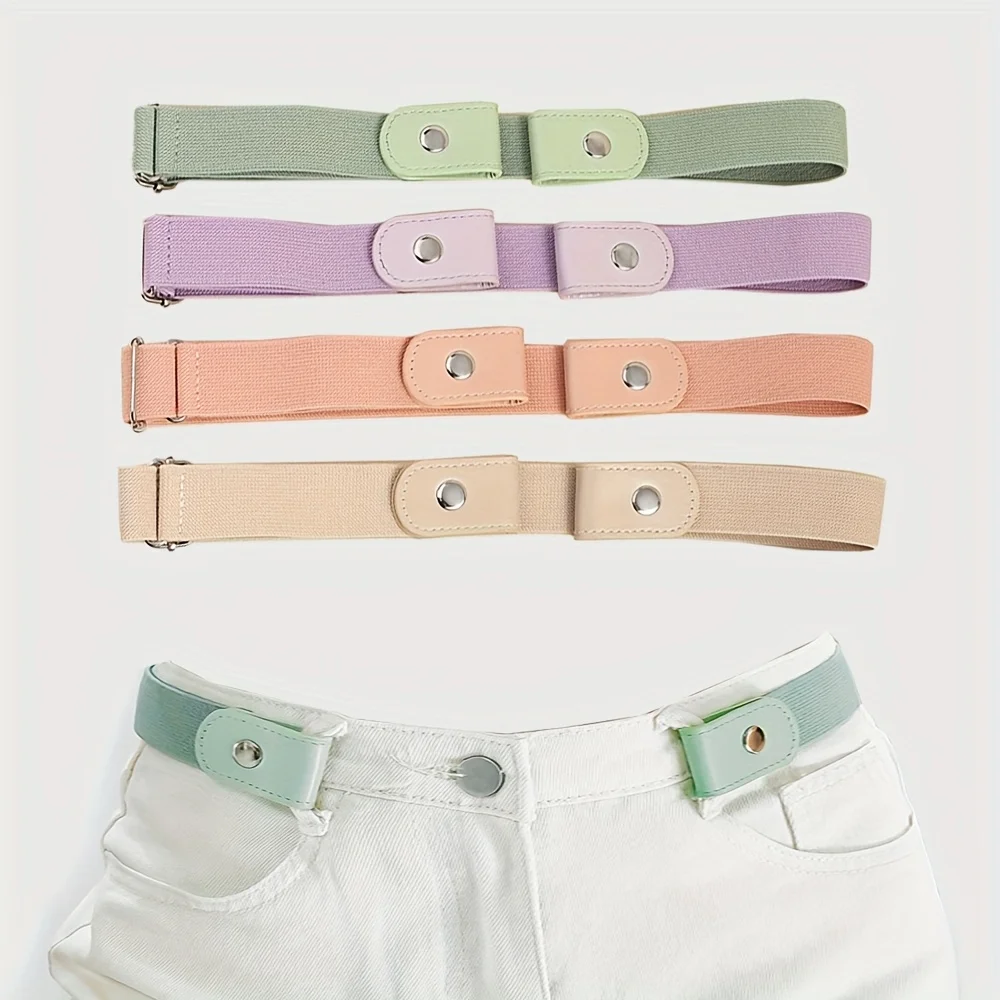 4pcs Macaron Color Casual Style Lazy Belt Accessory, Invisible Elastic No-Hole Belt for Jeans
4pcs Macaron Color Casual Style Lazy Belt Accessory, Invisible Elastic No-Hole Belt for Jeans