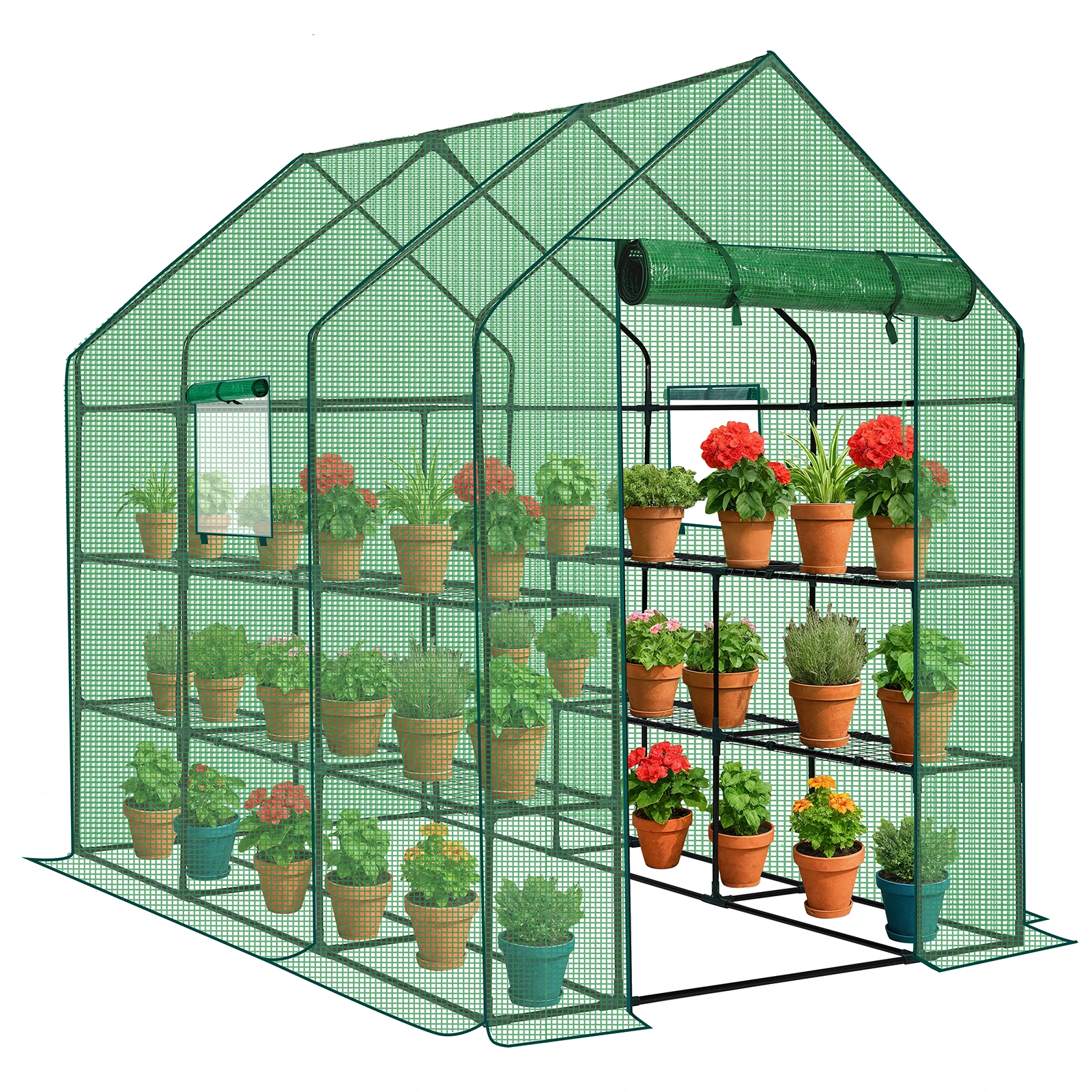 Walk-in Greenhouse with PE Cover & Side Windows, 12-Shelf Indoor Outdoor Portable Greenhouse for Garden Backyard, 56 x 85 x 77"
Walk-in Greenhouse with PE Cover & Side Windows, 12-Shelf Indoor Outdoor Portable Greenhouse for Garden Backyard, 56 x 85 x 77"