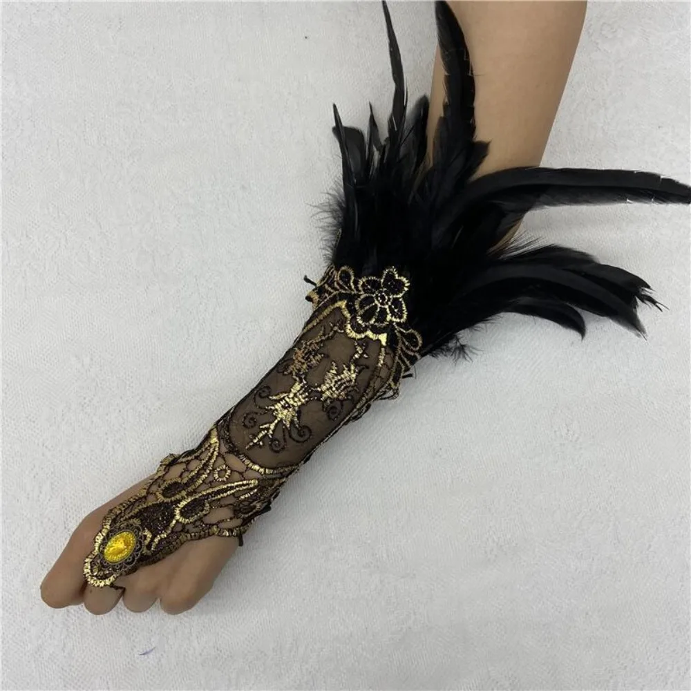 Witch Halloween Feather Gloves Embroidery Retro Women Feather Lace Glove Gothic Halloween Halloween Wristband Cosplay Props
Witch Halloween Feather Gloves Embroidery Retro Women Feather Lace Glove Gothic Halloween Halloween Wristband Cosplay Props