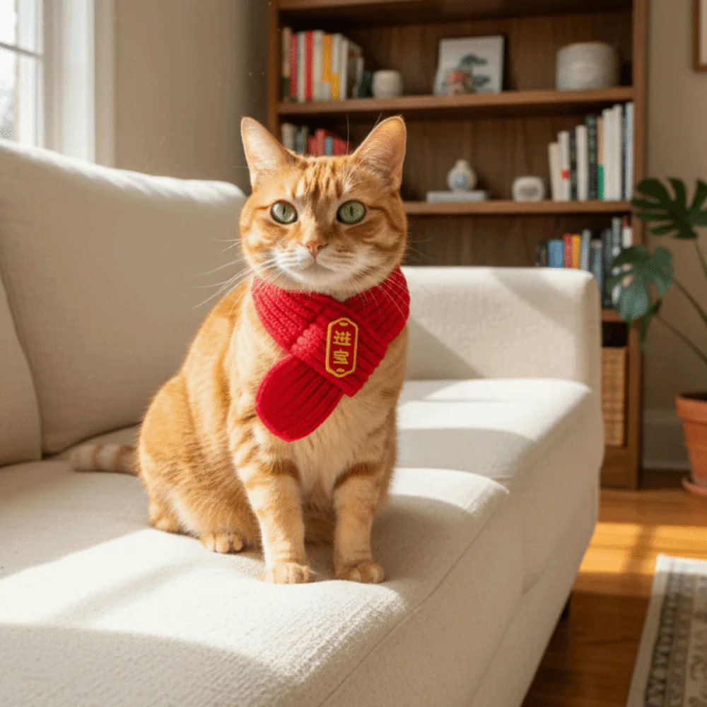Festive Warm Cat Knitted Scarf Cute Red Color New Year Dog Scarf Blessing Pet Dress Up Costume Pet Show
Festive Warm Cat Knitted Scarf Cute Red Color New Year Dog Scarf Blessing Pet Dress Up Costume Pet Show