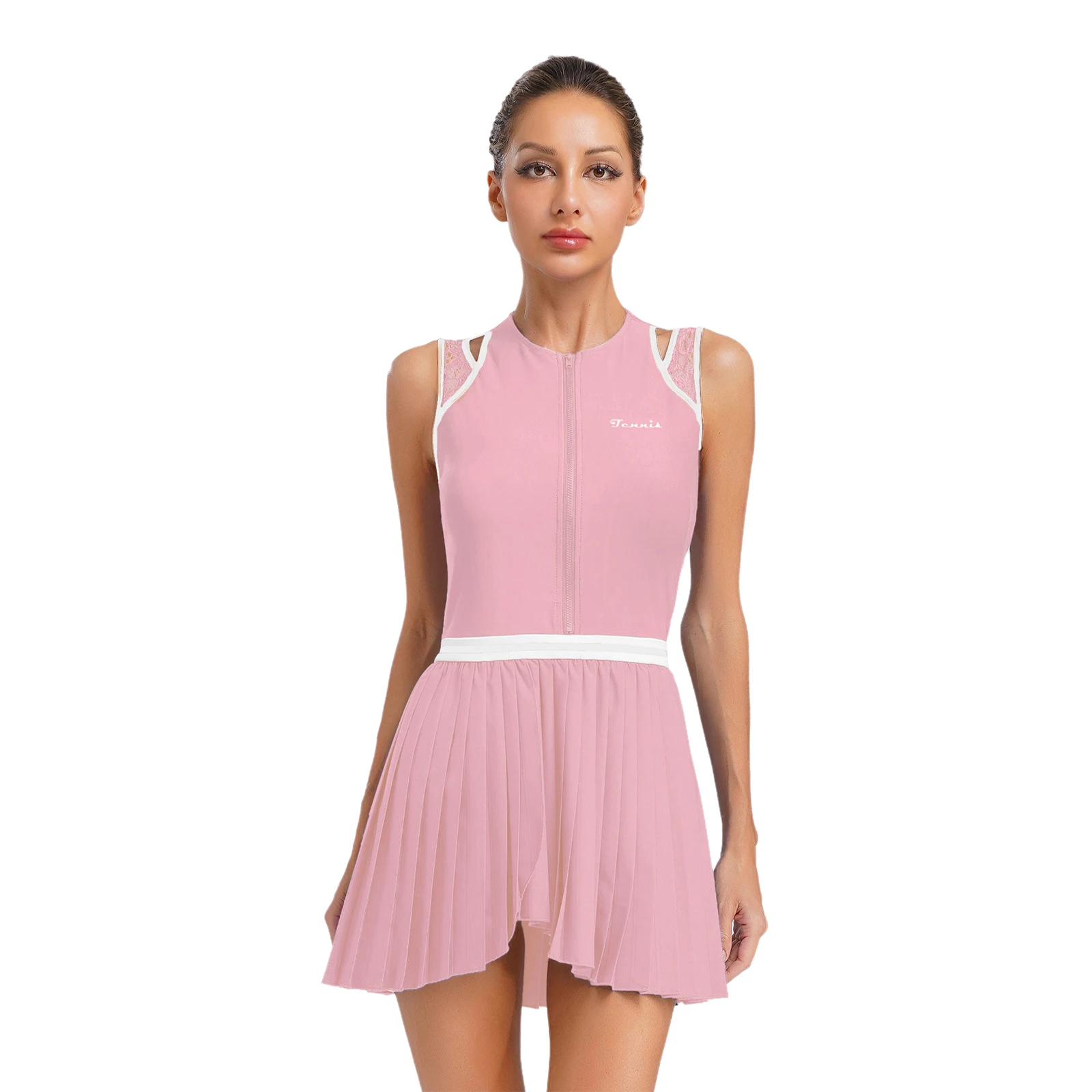 Women Golf Tennis Workout Dress Lace Patchwork Golf Sport Dress Sleeveless Stretchy Cutout Asymmetrical Pleated A-line Dresses
Women Golf Tennis Workout Dress Lace Patchwork Golf Sport Dress Sleeveless Stretchy Cutout Asymmetrical Pleated A-line Dresses