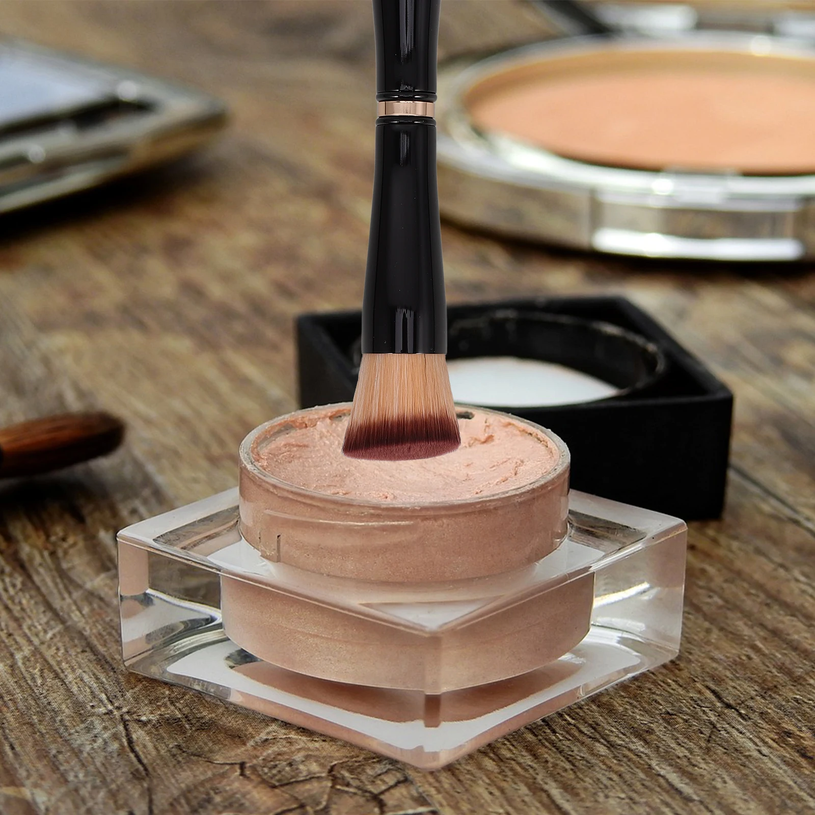 Dual End Makeup Brush Black 4in1 Foundation Powder Concealer Silk Nylon Wool Blend Compact Travel Beauty Tools
Dual End Makeup Brush Black 4in1 Foundation Powder Concealer Silk Nylon Wool Blend Compact Travel Beauty Tools