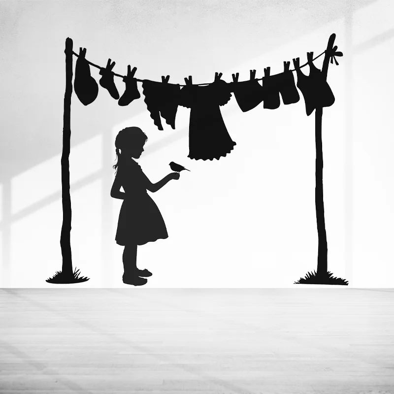 Laundry Room Girls Clothesline Pattern Decor Wall Decal Vinyl Home Decoration Laundry Room Self-adhesive Sticker Murals A999
Laundry Room Girls Clothesline Pattern Decor Wall Decal Vinyl Home Decoration Laundry Room Self-adhesive Sticker Murals A999