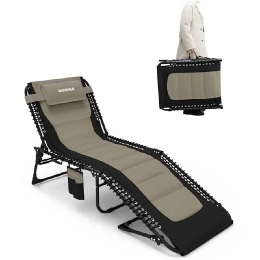 Outdoor Folding Lounge Chair Padded for Adults 264Ibs Patio Chaise Lounge Chair for Outside Adjustable 5-Position Reclining Bea
Outdoor Folding Lounge Chair Padded for Adults 264Ibs Patio Chaise Lounge Chair for Outside Adjustable 5-Position Reclining Bea