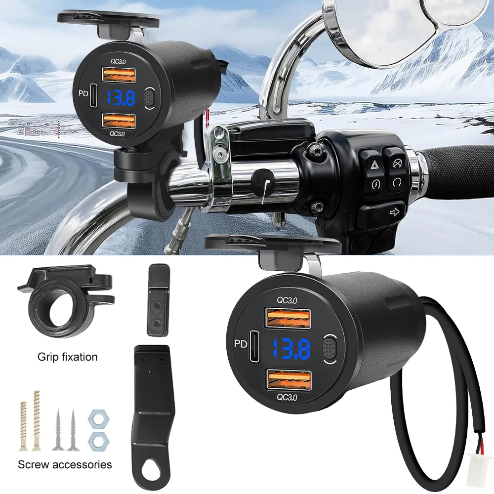 Двойное зарядное устройство QC3.0 + PD с 3 портами, автомобильное зарядное устройство для мотоцикла, водонепроницаемый адаптер, 12 В, USB-порты PD для телефона, быстрая зарядка 3,0 с переключателем
Двойное зарядное устройство QC3.0 + PD с 3 портами, автомобильное зарядное устройство для мотоцикла, водонепроницаемый адаптер, 12 В, USB-порты PD для телефона, быстрая зарядка 3,0 с переключателем