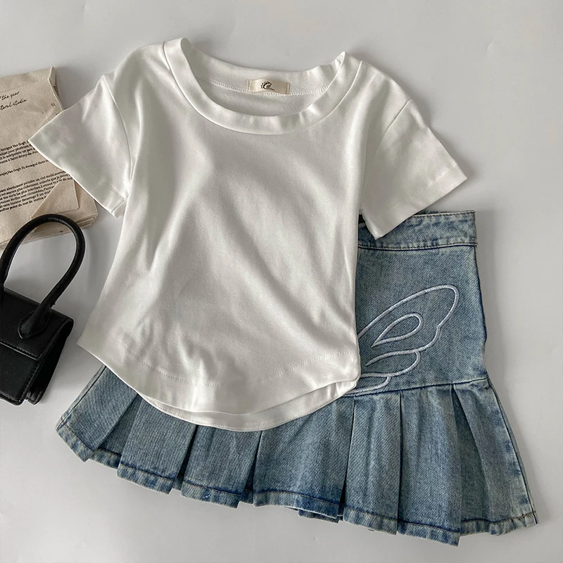 Slimming High Waist Pleated Skirt And White Short Sleeve T-Shirt Denim Set for Women Summer Trendy Korean Style Two-Piece
Slimming High Waist Pleated Skirt And White Short Sleeve T-Shirt Denim Set for Women Summer Trendy Korean Style Two-Piece