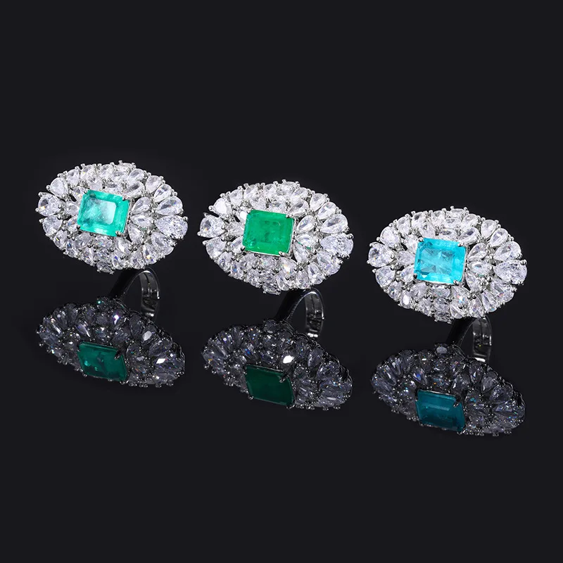 European and American Luxury Ring Aquamarine Para Drop Zircon Ring for Women Copper Base Gold Plated Emerald Gemstone Ring
European and American Luxury Ring Aquamarine Para Drop Zircon Ring for Women Copper Base Gold Plated Emerald Gemstone Ring