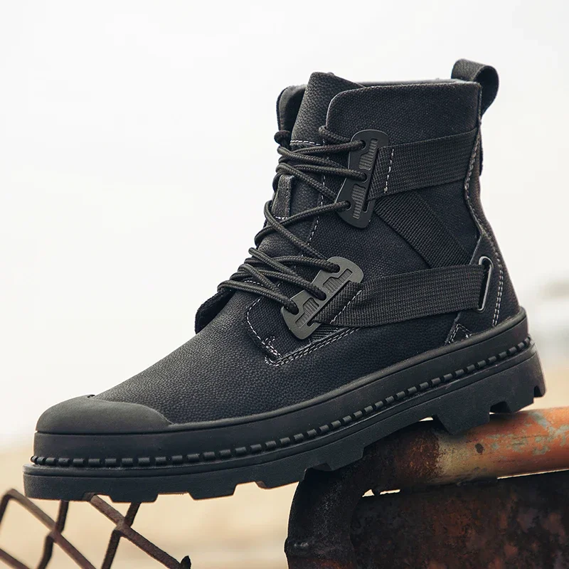 New Fashion Men Lace Up Round Toe Ankle Boot Leather High Quality Comfortable Black Leather Platform Casual Boots
New Fashion Men Lace Up Round Toe Ankle Boot Leather High Quality Comfortable Black Leather Platform Casual Boots