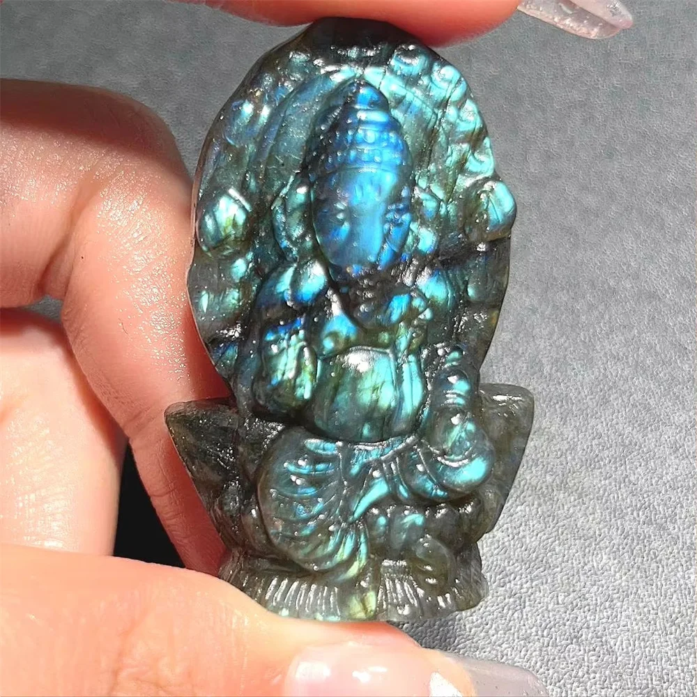 Natural labradolite indian Ganesha sculpture carving flash carving Energy Crystals stone crafts for gift decoration
Natural labradolite indian Ganesha sculpture carving flash carving Energy Crystals stone crafts for gift decoration