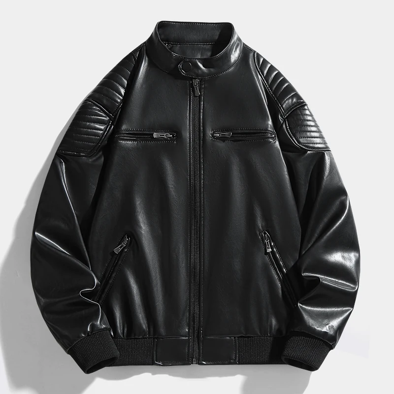 Men PU Leather Jacket Solid Color Casual Slim-Fit Zipper Long Sleeve Turn-Down Collar Motorcycle Leather Jacket Pocket Coat
Men PU Leather Jacket Solid Color Casual Slim-Fit Zipper Long Sleeve Turn-Down Collar Motorcycle Leather Jacket Pocket Coat