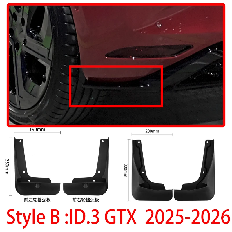 Car Mud Flaps For Volkswagen ID 3 Accessories VW ID 3 GTX ID3 2018-2026 Auto Front Wheel Mudguards Splash Guards Car Accessories
Car Mud Flaps For Volkswagen ID 3 Accessories VW ID 3 GTX ID3 2018-2026 Auto Front Wheel Mudguards Splash Guards Car Accessories