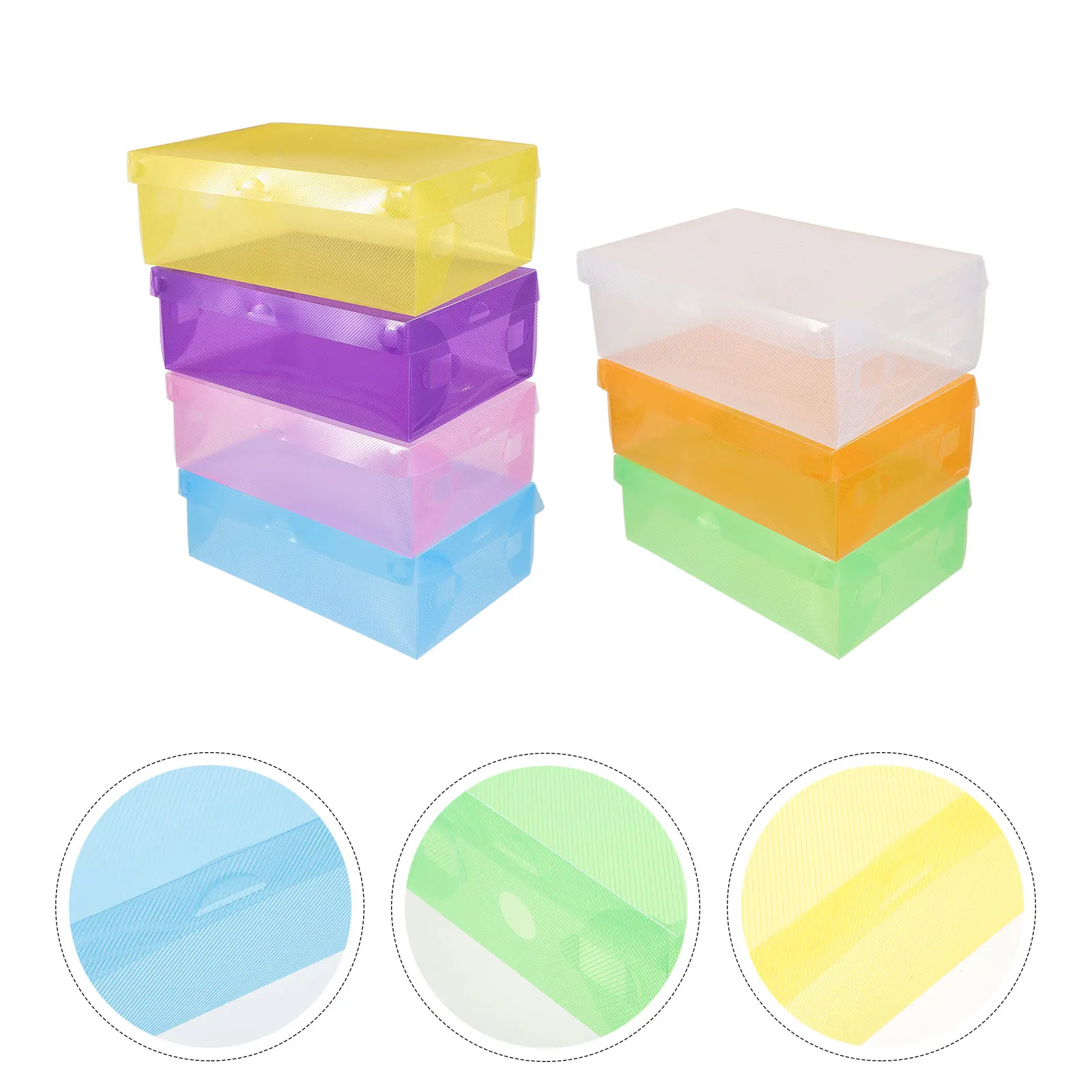 7 Pcs Shoe Storage Box Transparent Stackable Containers 7 Colors Plastic Home Dorm Bedroom Shoe Store Organization
7 Pcs Shoe Storage Box Transparent Stackable Containers 7 Colors Plastic Home Dorm Bedroom Shoe Store Organization