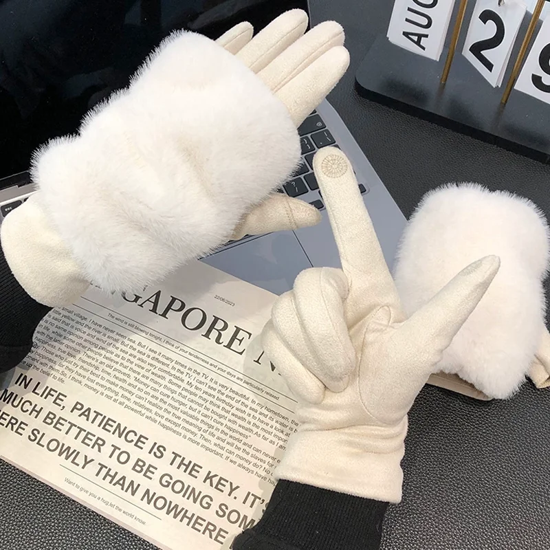 Женские элегантные зимние утолщенные замшевые перчатки из искусственного меха норки с сенсорным экраном и раздельными методами ношения для перчаток
Женские элегантные зимние утолщенные замшевые перчатки из искусственного меха норки с сенсорным экраном и раздельными методами ношения для перчаток