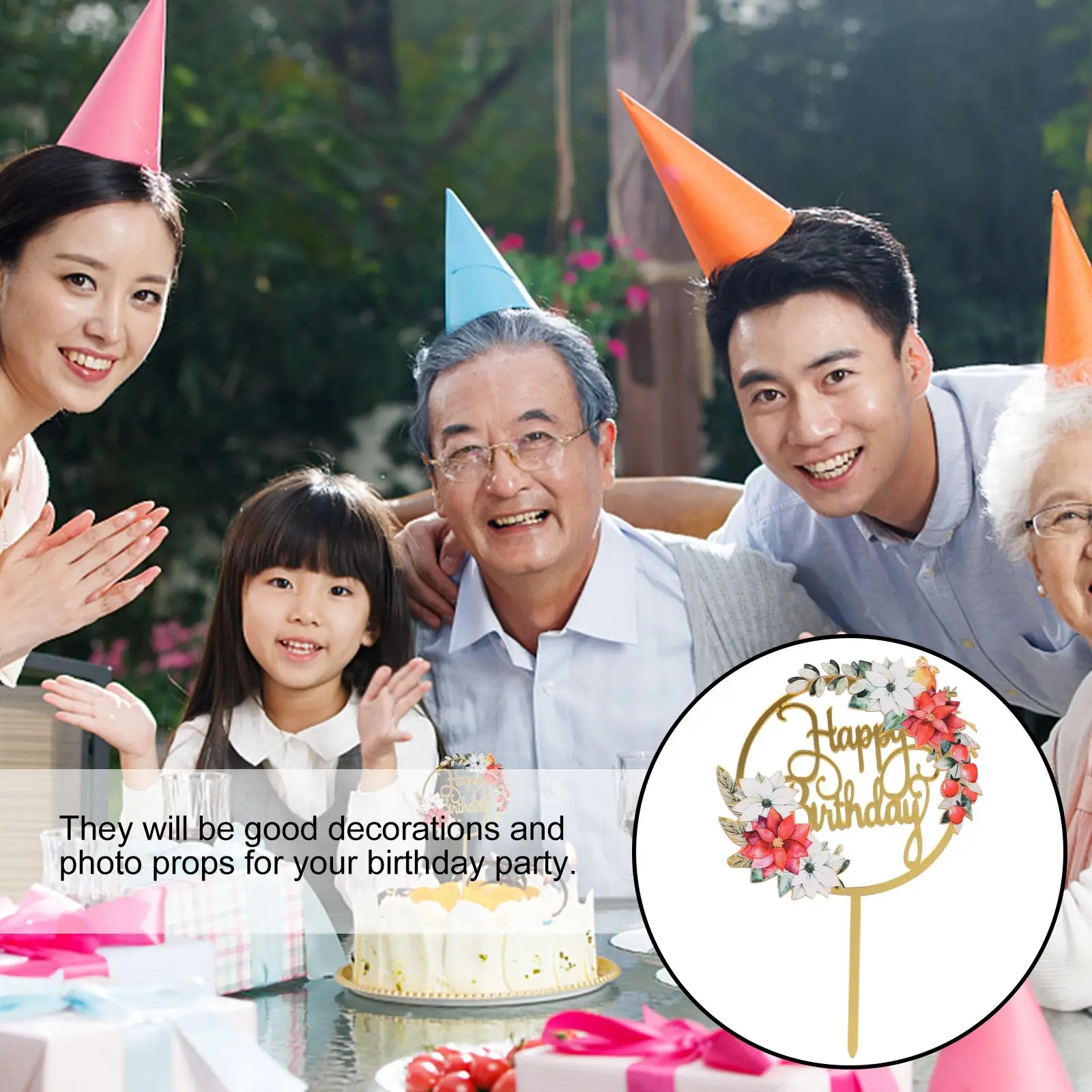 3pcs Acrylic Flower Cake Toppers Design Birthday Dessert Picks Environmental Decor Set Floral Cake Decorations
3pcs Acrylic Flower Cake Toppers Design Birthday Dessert Picks Environmental Decor Set Floral Cake Decorations