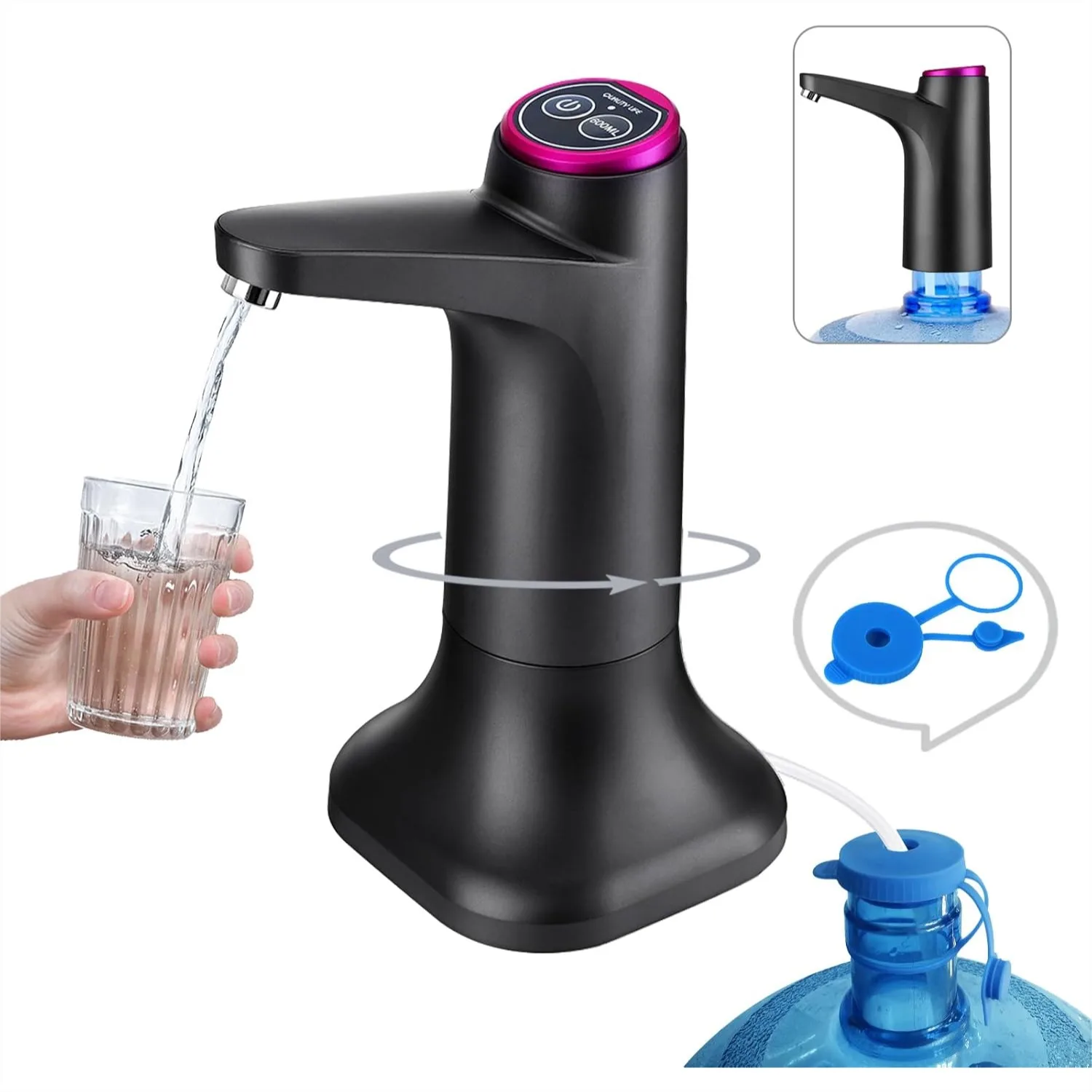 USB-C Rechargeable 5 Gallon Water Pump With Food Grade Silicone Hose For Home Office Travel
USB-C Rechargeable 5 Gallon Water Pump With Food Grade Silicone Hose For Home Office Travel