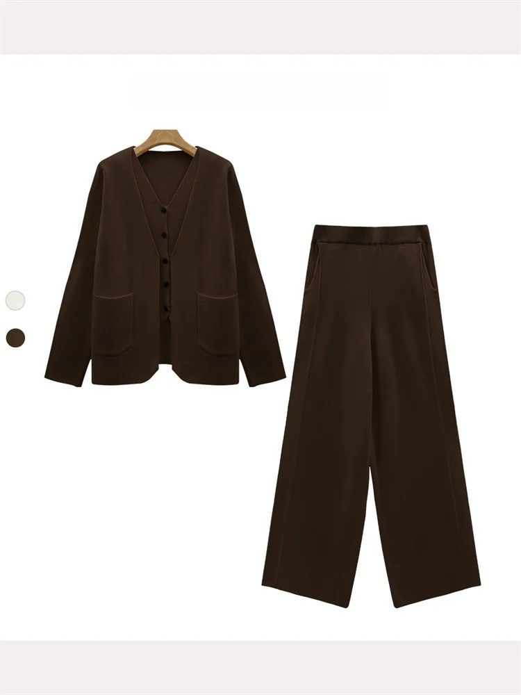 Briti Sle Women's V-Ne Sweater Jaet And Vest Set Casual Long Sve High Waist Straight Leg Pants Spring Faion
Briti Sle Women's V-Ne Sweater Jaet And Vest Set Casual Long Sve High Waist Straight Leg Pants Spring Faion