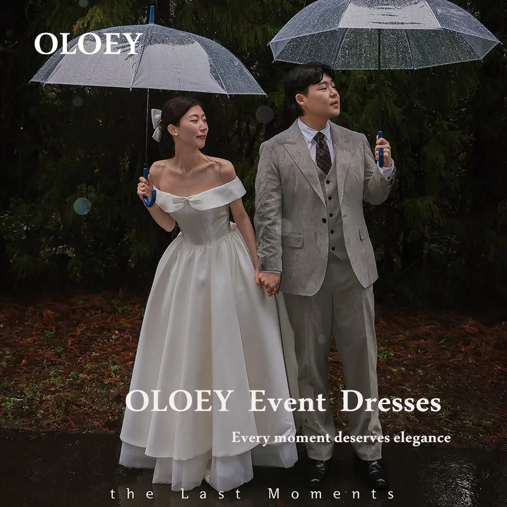OLOEY Simple Korea A Line Wedding Dresses Floor Length Layered Bridal Gowns Off Shoulder Corset Back Bow Customized
OLOEY Simple Korea A Line Wedding Dresses Floor Length Layered Bridal Gowns Off Shoulder Corset Back Bow Customized