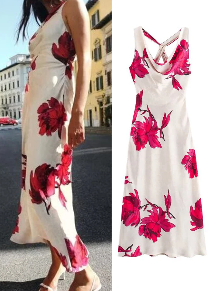 Women Summer Tank Dress 2024 Vintage Sleeveless Floral Print V-Neck Female Elegant Street Dresses
Women Summer Tank Dress 2024 Vintage Sleeveless Floral Print V-Neck Female Elegant Street Dresses