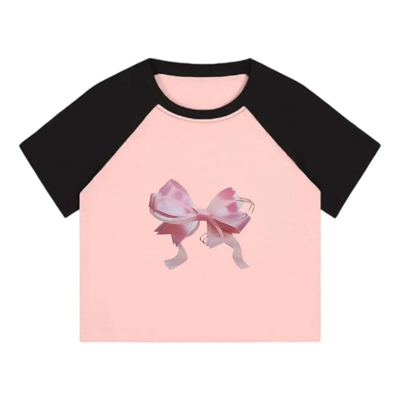 Korean Style Slim Fit Slim Fit Vacation Top Short T Shirt Stretch Fabric Bow Print Comfotable Stretch Summer Breathable Tee
Korean Style Slim Fit Slim Fit Vacation Top Short T Shirt Stretch Fabric Bow Print Comfotable Stretch Summer Breathable Tee