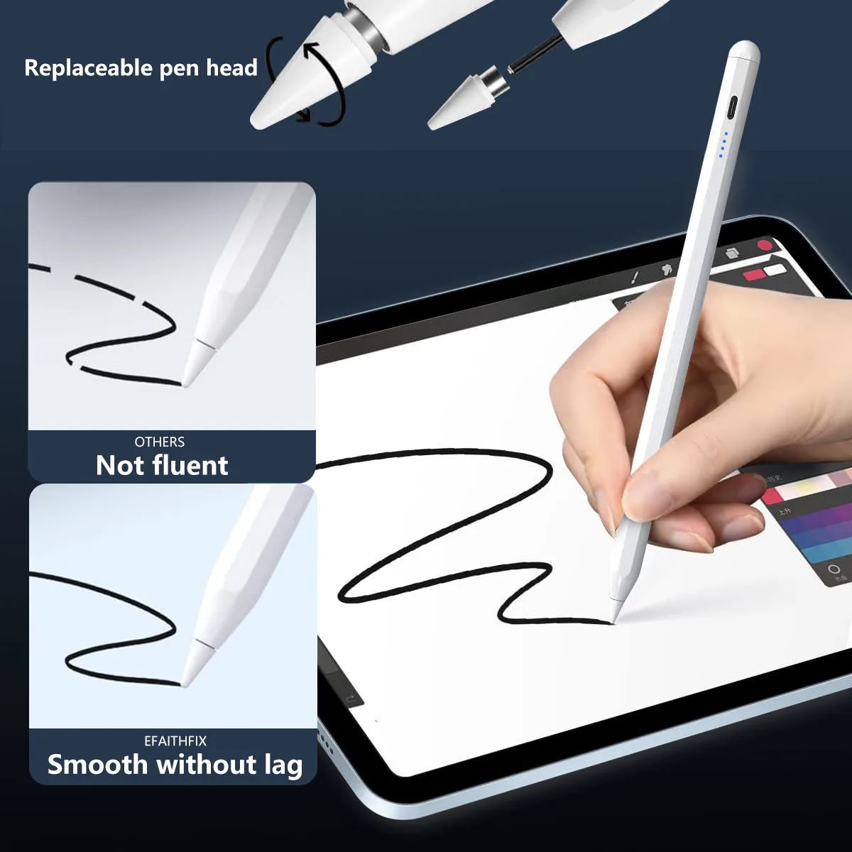 Стилус для Apple Pencil со светодиодными индикаторами мощности Сенсорный карандаш с функцией ладони для iPad Карандаш Ручка для прочного планшетного ПК
Стилус для Apple Pencil со светодиодными индикаторами мощности Сенсорный карандаш с функцией ладони для iPad Карандаш Ручка для прочного планшетного ПК