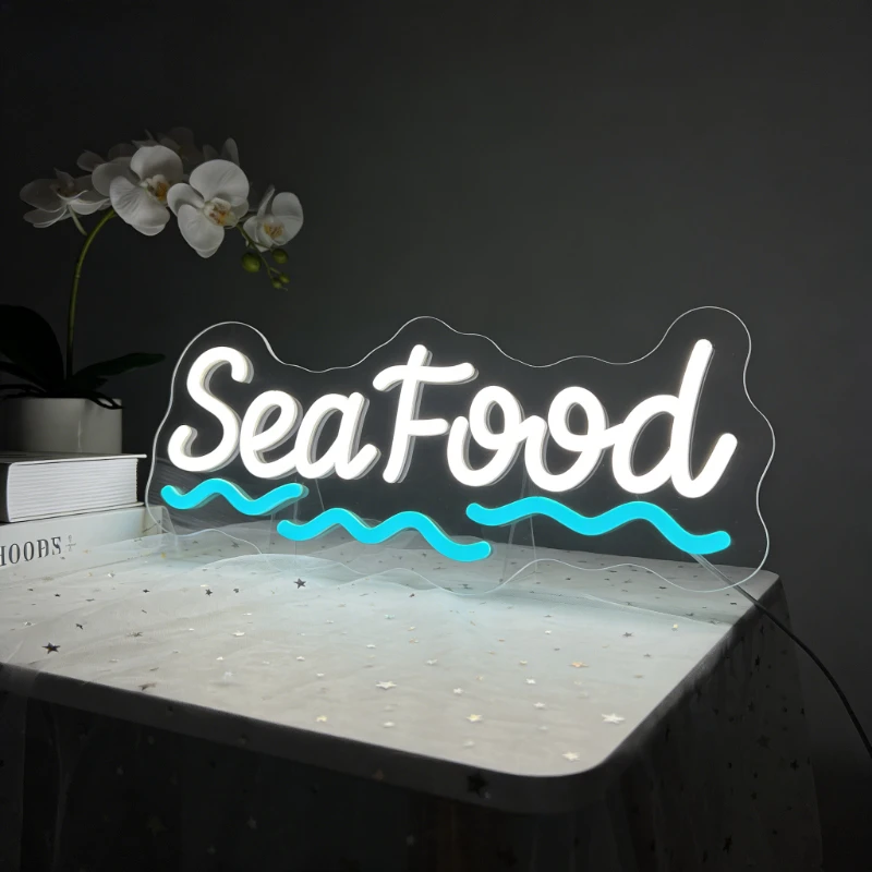 SeaFood Neon Sign LED Night Light 3D Acrylic Ocean Wave Restaurant Bar Decoration Summer Room Aesthetic Wall Art Desk Lamp Gift
SeaFood Neon Sign LED Night Light 3D Acrylic Ocean Wave Restaurant Bar Decoration Summer Room Aesthetic Wall Art Desk Lamp Gift