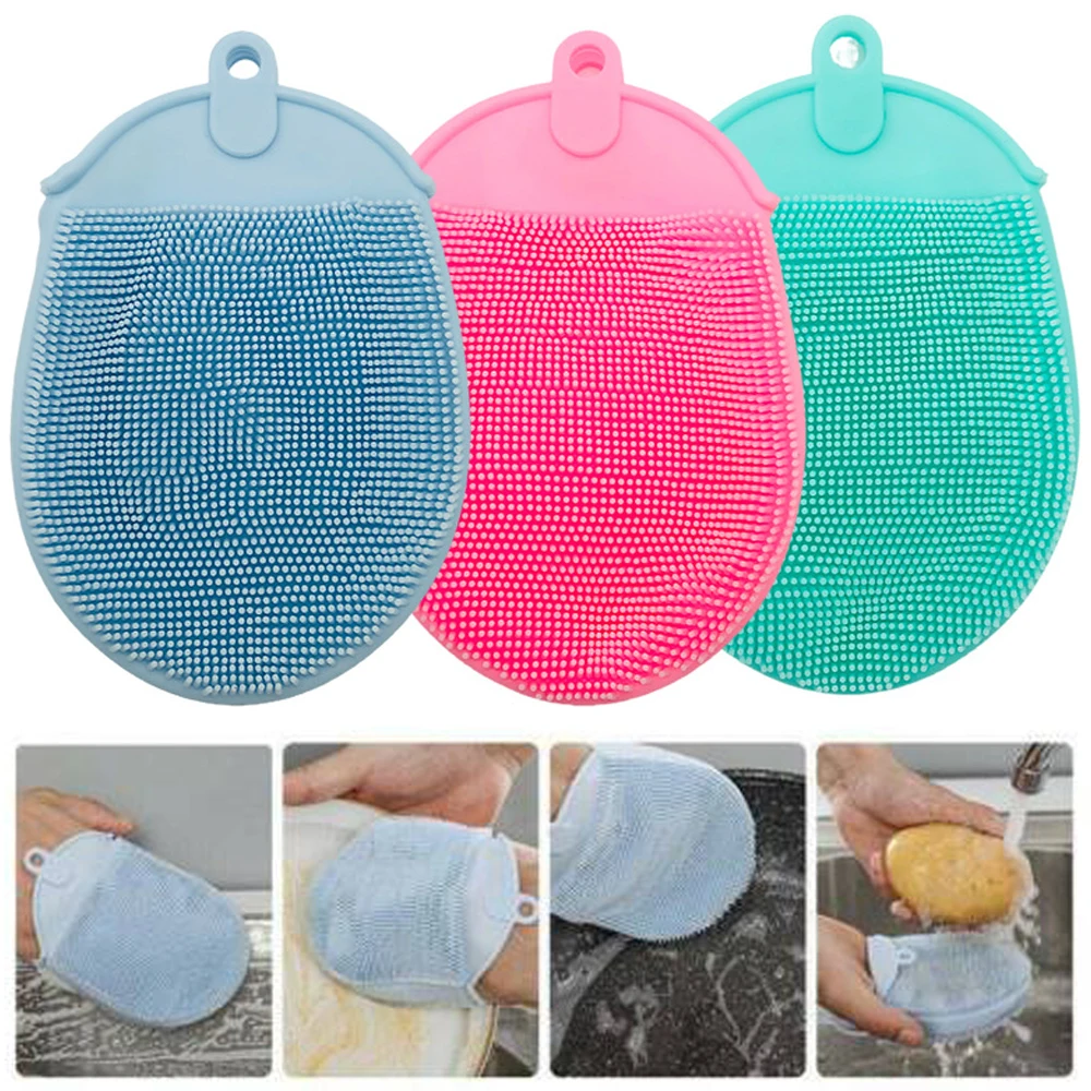 1pc Silicone Massage Bath Glove Gentle Bath Body Cleaning Double Sided Soft Exfoliating Scrubber Shower Cleaning Brush with Hook
1pc Silicone Massage Bath Glove Gentle Bath Body Cleaning Double Sided Soft Exfoliating Scrubber Shower Cleaning Brush with Hook
