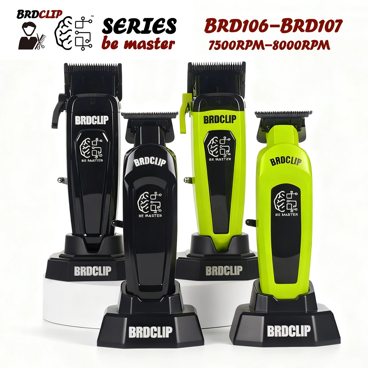 BRDCLIP BRD106 BRD107 Профессиональная парикмахерская машинка для стрижки волос Базовое зарядное устройство 7500 об/мин Машинка для стрижки волос DLC Blade 8000 об/мин Триммер для волос для мужчин
BRDCLIP BRD106 BRD107 Профессиональная парикмахерская машинка для стрижки волос Базовое зарядное устройство 7500 об/мин Машинка для стрижки волос DLC Blade 8000 об/мин Триммер для волос для мужчин